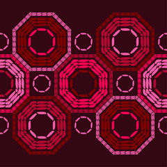 Trendy seamless pattern designs. Octagons from ethnic stripes. Boho. Vector geometric background. Can be used for wallpaper, textile, invitation card, wrapping, web page background.