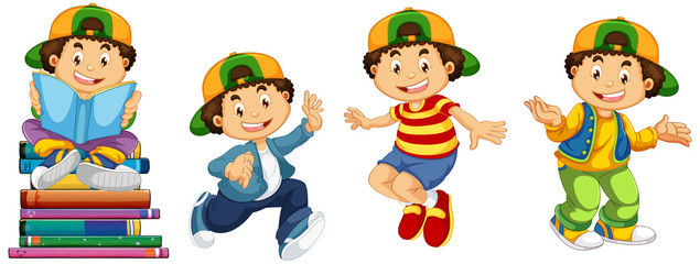 Fototapeta premium Set of boy character