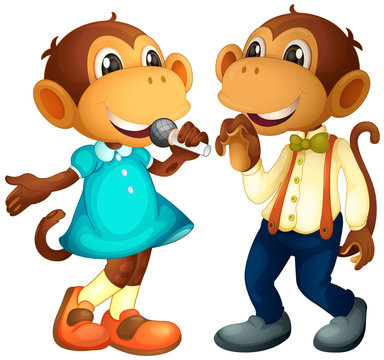 Male and female monkey character