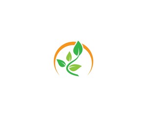 Ecology logo template vector icon illustration