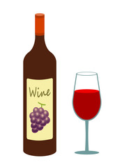 ワインボトルとグラス
