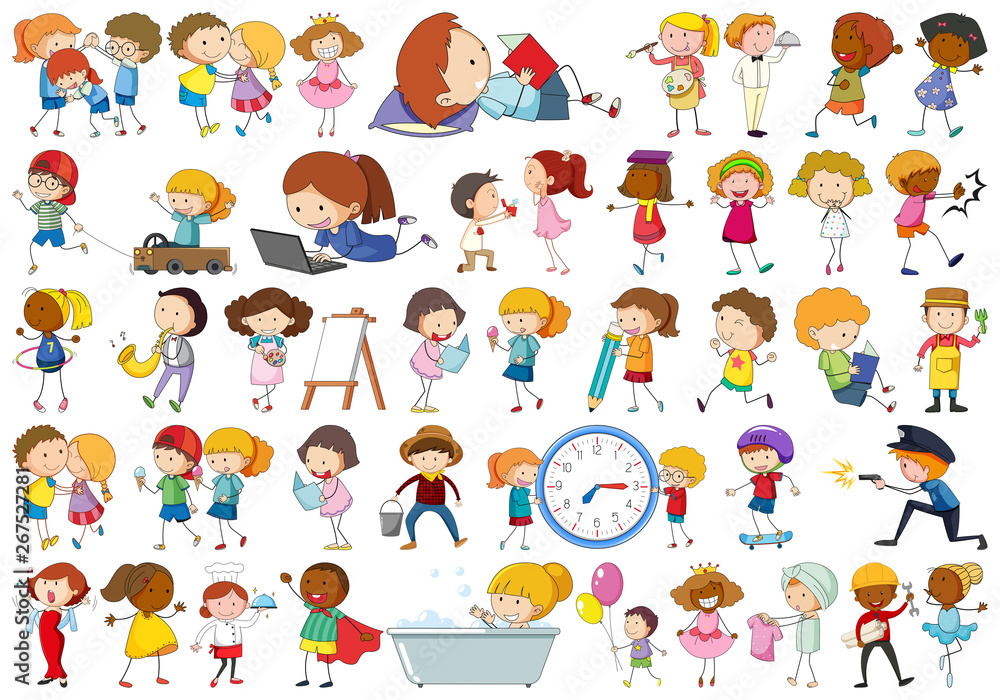 Canvas Prints set of children character