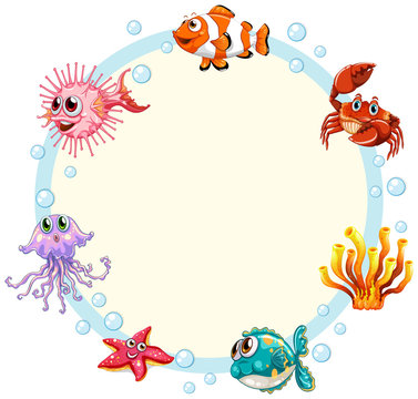 Underwater creature border template