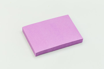 colour  paper stick note on a white background