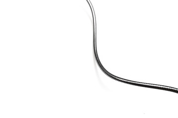 Black power cable socket isolated on white background -