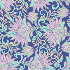 Fototapeta na wymiar vintage flowers seamless pattern. Floral vector background