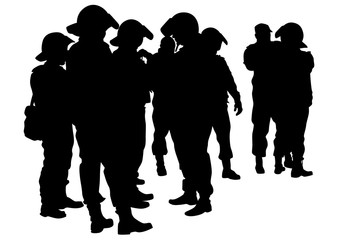 People of special police force on white background