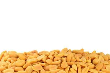 Salted peanut isolated on white background.