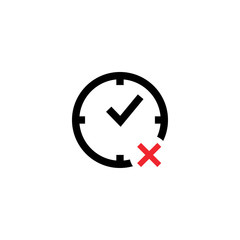 Time clock icon design template vector