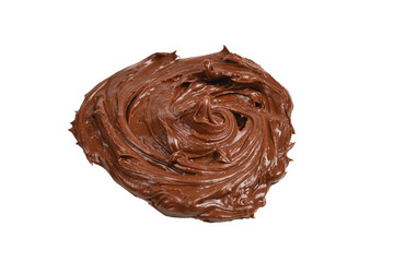 Chocolate cream isolated on white background.