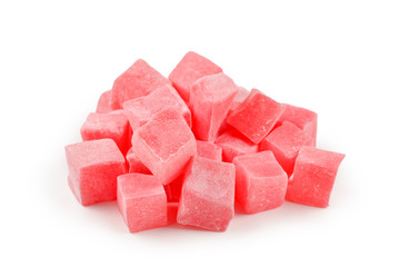 Sweet turkish delight isolated on white background.