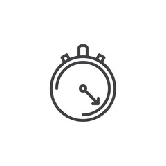 Stopwatch line icon. linear style sign for mobile concept and web design. Chronometer outline vector icon. Time, deadline symbol, logo illustration. Pixel perfect vector graphics