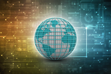 3d illustration Network community concept . Mixed media