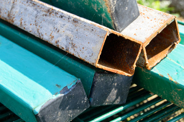 steel bar for reinforcement of building. background of metal armature.