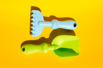 Group of children's beach toys.