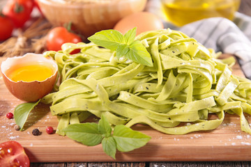 tagliatelle with egg and ingredient