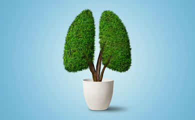 Naklejka na ściany i meble Lungs Shape Tree - Ecology concept