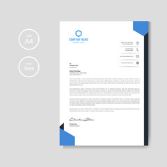 Modern blue letterhead background