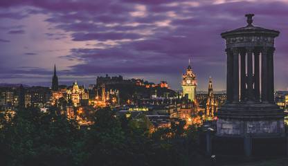 landscape of calton hill at edinburgh, scotland, uk