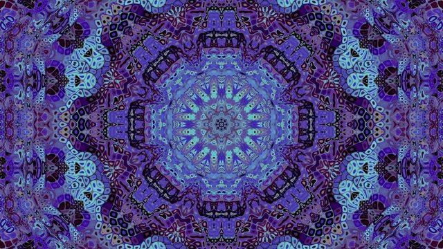 Transforming ornamental vintage mosaic art circle in Art Nouvoe style. Seamless loop footage.