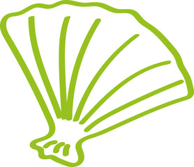 Handgezeichnete Muschel in hellgrün