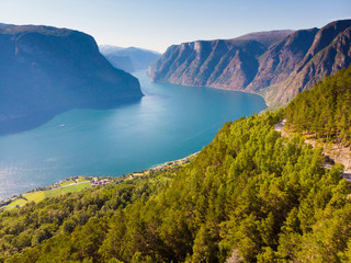 Fjord landscape Aurlandsfjord in Norway