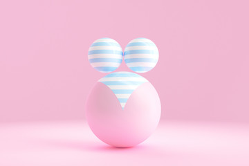 The concept art on the theme of body positivity. 3D illustration