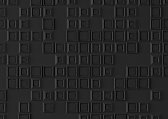 Parametric background based on square grid with different pattern of different volume 3D illustration