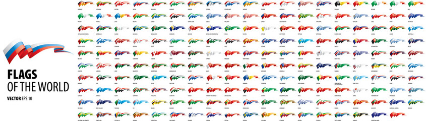 National flags of the countries. Vector illustration on white background