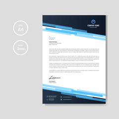 Professional blue letterhead