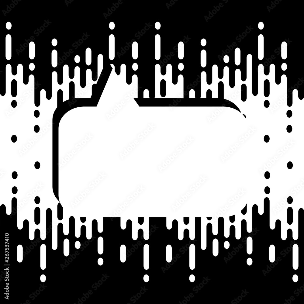 Aufkleber speech bubble on abstract black and white background with halftone transition. communication bubble 