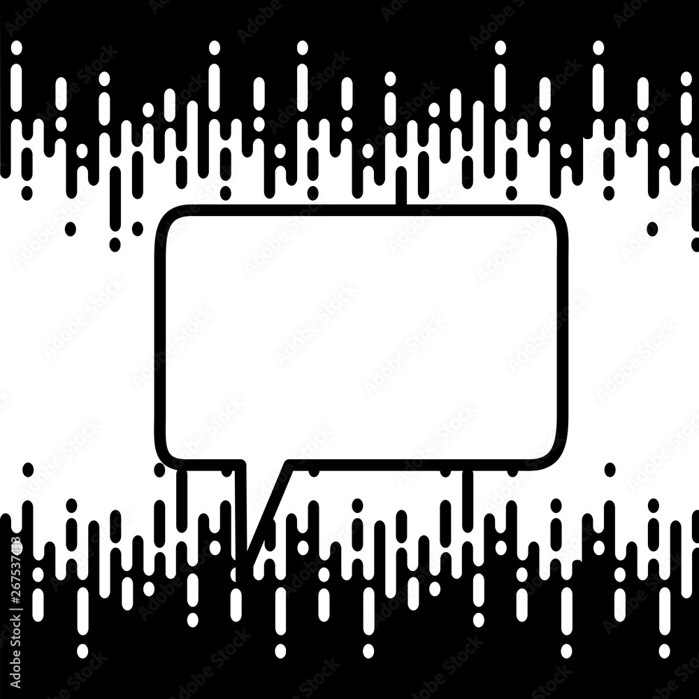 Aufkleber speech bubble on abstract black and white background with halftone transition. communication bubble 