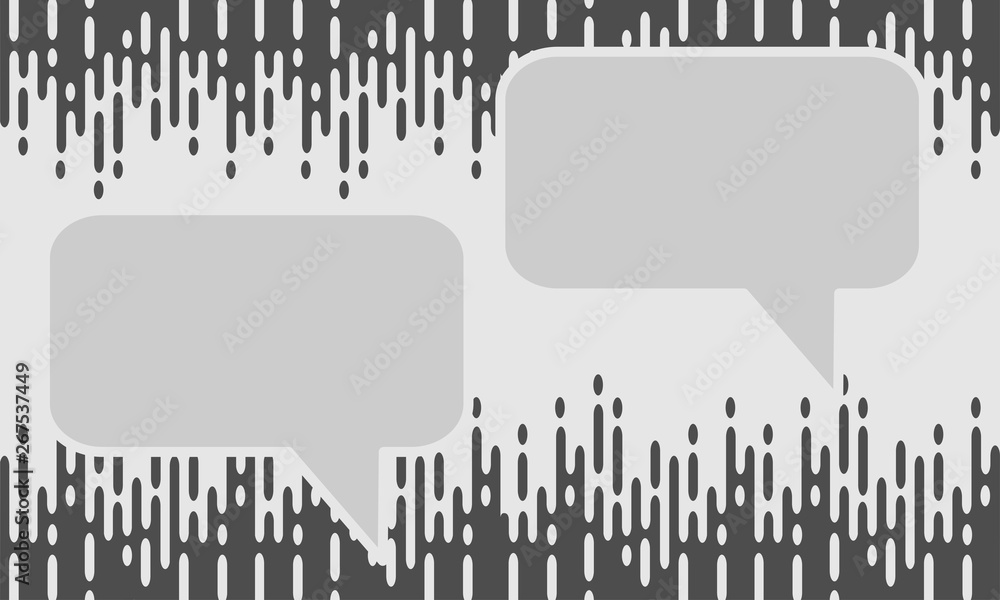 Aufkleber speech bubble on abstract grey background with halftone transition. communication bubble on rounded 