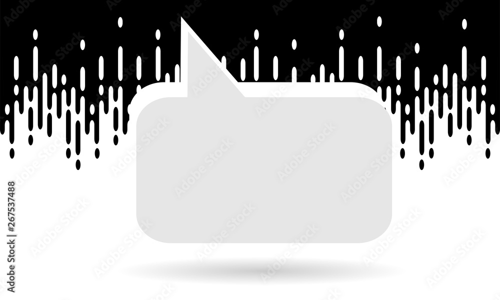 Aufkleber speech bubble on abstract black and white background with halftone transition. communication bubble 