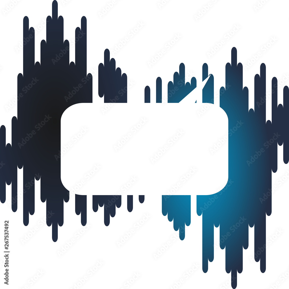 Aufkleber speech bubble on abstract blue background with halftone transition. communication bubble on rounded 