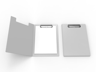 Blank Clip Folder Clipboard for Branding and Mock up. 3d render illustration.