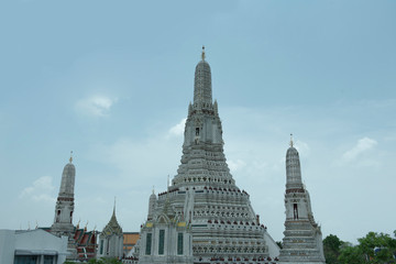 Fototapeta premium Chedi, Wat Arun, Rachawararam from the point of view of the original royal palace in Thailand