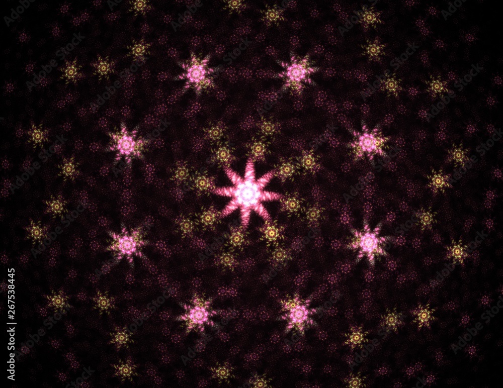 Poster fractal radial pattern on the subject of science, technology and design