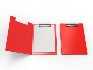 Blank Clip Folder Clipboard for Branding and Mock up. 3d render illustration.