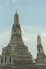 Fototapeta premium Chedi, Wat Arun, Rachawararam from the point of view of the original royal palace in Thailand