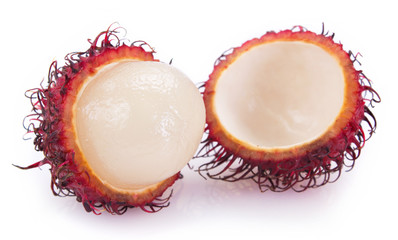 Fresh rambutan on white background