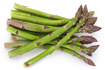 Fresh asparagus on white background