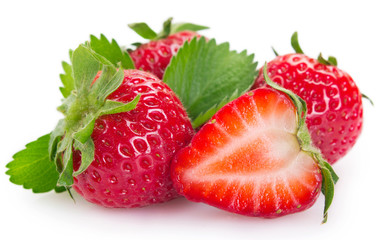 Fresh strawberry on white background