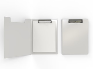 Blank Clip Folder Clipboard for Branding and Mock up. 3d render illustration.