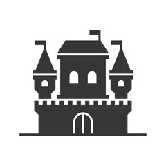Castle Tower Icon on White Background. Vector