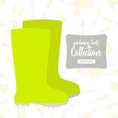 Special sale poster with garden tools