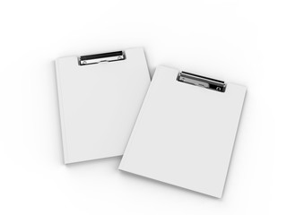 Blank Clip Folder Clipboard for Branding and Mock up. 3d render illustration.