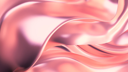 Luxurious pink background with satin drapery. 3d illustration, 3d rendering.