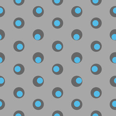 Blue and black polka dot abstract seamless pattern on a dark background