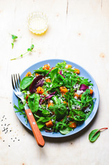 Roasted Pumpkin Healthy Vegetarian Salad, Butternut Squash, Rice and Sesame Seeds Salad